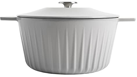 Martha Stewart Eastholm Dutch Oven aus emailliertem Gusseisen, 3 Quart, Grau