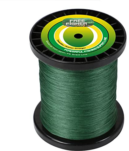 YFPICO Geflochtene Angelschnur 4 Fach 1500M Angelschnur Geflochten Stark PE Braided Fishing Line Geflochtene Angelschnüre Angel Schnur für Salzwasser Süßwasserangeln,Grün