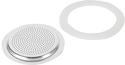 ZYNCUE Replacement Moka Stove Pot Top Silicone Rubber Seal 70mm and Filter Set for 6 Cup Moka Express