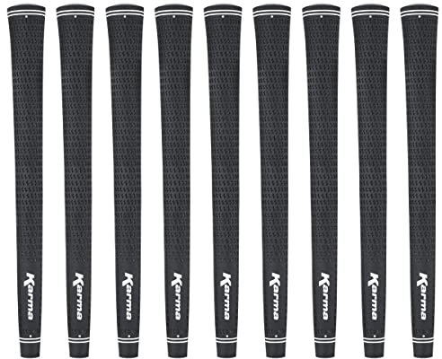 Karma Velour Black Jumbo Plus (+1/8) Golf Club Grips (9 Pack)