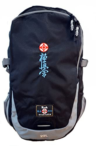 Generisch KYOKUSHIN KARATE DAYPACK Rucksack (Schwarz, 50cm x 35cm x 19cm)