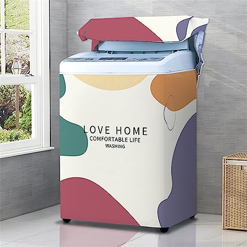 Odot Copertura Lavatrice per asciugatrice, Coprilavatrice per Lavatrice a Carica Dall'alto, Interni Esterni Impermeabile Antipolvere Resistente Fodera per Lavatrice (Colorato,M (5.5-6.5kg))