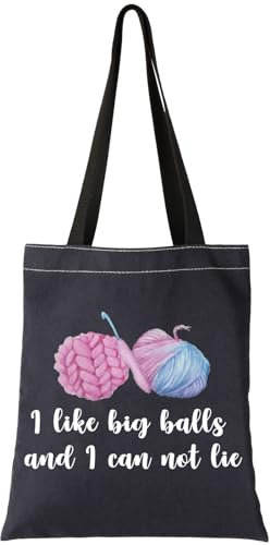 G2TUP Garn Projekt Tasche Häkelnadel Tasche I Like Big Balls and I Can Not Lie Geschenk für Stricker Garn Liebhaber Geschenk, Big Balls Tragetasche, Medium
