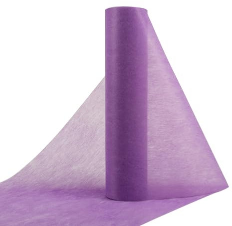30 cm x 25 m Vlies Tischläufer Rolle, Tüllband, Tischband für Hochzeit, Taufe, Geburtstag (Lila)