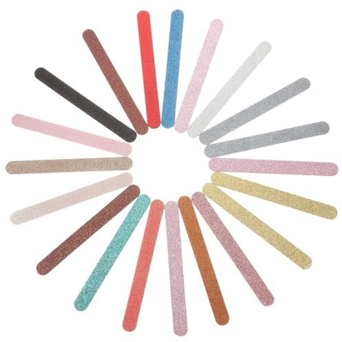 POPETPOP 20 Pièces Lime à Ongles Paillettes Limes à Ongles Manucure Limes à Ongles De Noël Limes à Ongles Grain Limes à Ongles Diamant Papier De Verre Pédicure Manquer