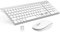 Italiana Tastiera e Mouse Wireless - QWERTY USB Ergonomica Compatta Full-Size con Number Pad Ultrasottili Tastiera Wireless Silenzioso Mouse per Windows PC/Laptop/Windows- Bianco Argento