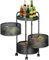 4 Tier Storage Rack Kitchen Rotating Vegetable Serving Trolley Cart Shelf | Kitchen Rotating Vegetable Rack | Fruit Storage Basket with Wheels Round Vegetable Storage Trolley