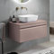 Cassetto bagno portalavabo sospeso in PVC frontali cannetati RIO (Rosa Polvere, 100 cm)