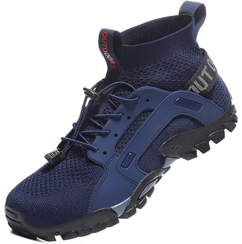 VTASQ Herren Damen Wanderschuhe Anti-Rutsch Wanderstiefel Trekkingschuhe Leicht Atmungsaktiv Outdoorschuhe Männer Sportschuhe Kletterschuhe Trail Running Traillaufschuhe Unisex Deepblue 44 EU