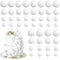 BOUBONI 48 Pcs Balls Cake Topper Decorations Balloon Cupcake Toppers Foam Cake Topper Balls Cake Balls Decorations for Birthday Party Wedding (White)