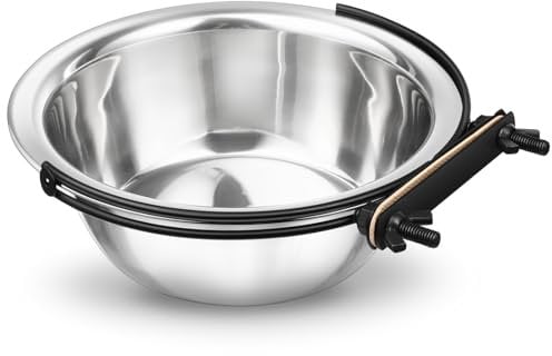 HAPINARY Wassernapf Für Tierfutter Aus Zum Aufhängen in Käfigen Für Hunde Und Katzen Spülmaschinenfest Rostfrei Silber