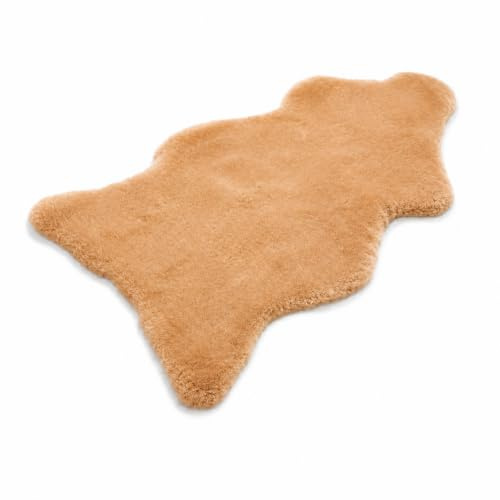 Decorating Sheepskins Lammfell Echt Pfirsich 100-110 cm Schaffell Echt Groß | Natürliche Teppich Wohnzimmer, Deko Fell Schlafzimmer, Naturfell, geruchlos