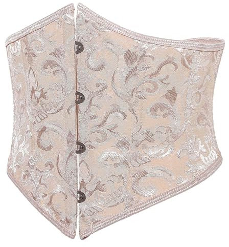 ADMAY Waspie Corset Lace-up Belts for Women Elastic Tied Vintage Retro Wide Belt Halloween Christmas Carnival Costume Rose Gold