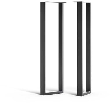 [HLC] 2 x Square Console Table Legs – Industrial Steel Frame Legs for Console, Radiator and Entryway Tables – Precision Laser Cut and TIG Welded with Floor Protectors and Free Screws [71cm, Black]