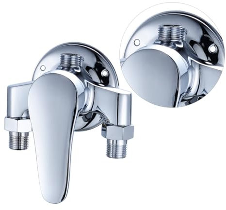 HOMOCONO Badewanne Kaltwasserarmatur Solar Dusche G1/2 Wandmontage Mischbatterie Langlebige Metallkonstruktion Rostschutz Badezimmerarmatur Wasserhahn Mischventil