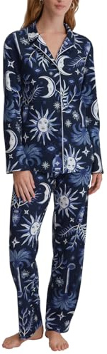 CALIDA Winter Dreams Pyjama Damen | durchgeknöpfter Schlafanzug, weich und angenehm wärmend mit Interlock-Qualität