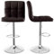COSTWAY Barhocker 2er Set, Barstühle 65-85 cm Höhenverstellbar aus Kunstleder, Sitzhocker mit Rückenlehne & Fußstütze, Küchenhocker für Esszimmer, Bar, Zuhause, 150kg Belastbar (Braun)