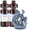ANYCUBIC Wasser Abwaschbar Resin 2.0, 3D Drucker Resin Water Washable, Anti-Vergilbung, UV Resin 405nm Standard Photopolymer Harz Geringer Geruch für alle LCD 3D Drucker, Grau, 1kg, 4pcs