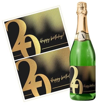 Sticker für Flaschen selbst gestalten – 2 Etiketten zum Geburtstag für Wein, Sekt – selbstklebend, wasserfest – Happy Birthday Aufkleber für Flaschen als Geschenk für Frauen und Männer - PUNKTE-20