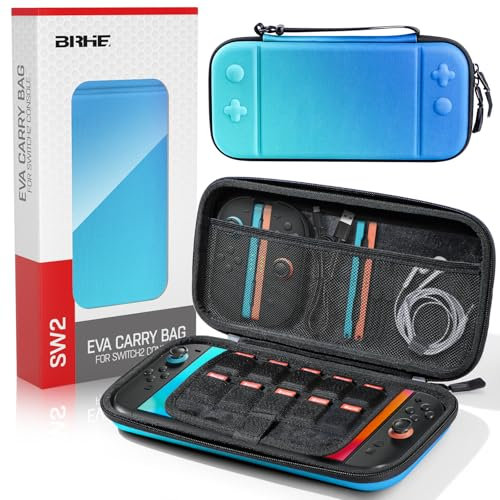 BRHE Tasche für Nintendo Switch 2 Zubehör, Tragetasche Switch Case für Reisen für Nintendo 2 2025, tragbare Schutztasche Zubehör Kit (Blau)