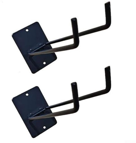 Lot de 2 porte-outils de jardin robustes à fixation murale en fer pour tondeuses, balais et rallonges (deux trous de vis)