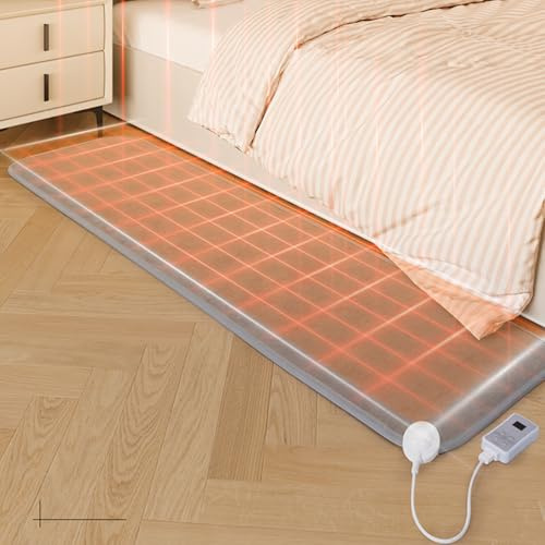 Electric Heated Floor Mat with Timer and Thermostat, Warm and Cozy Rug for Yoga, Living Room, and Bedroom Comfort
