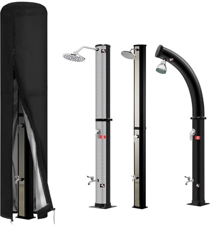 Housse De Protection pour Douche Solaire Extérieure - 66.8x220 cm Protecteur Anti-Vent,Housse de Protection UV en Tissu Oxford 420D - pour Douche Solaire De 35.2 litres Intérieur Camping