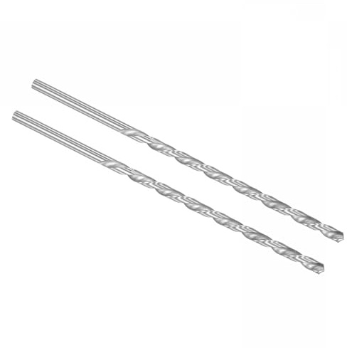 ROWORKX 2Pcs 7mm x 250mm Extra Long HSS Twist Drill Bits - Straight Shank Spiral Drill Bits for Wood, Metal, Aluminium, Plastic