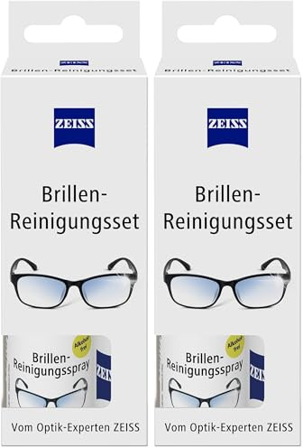 Zeiss Brillen Spray mit 30ml Inhalt inklusive einem Mikrofasertuch zur schonenden & gründlichen Reinigung Ihrer Brillengläser - alkoholfrei (Packung mit 2)