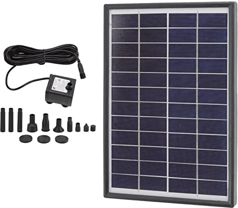 Pompe à Fontaine Solaire; Pompe à Eau Solaire, ABS, 12V 6W - Alimentation 100% Solaire, Filtre Anti - Obstruction, Décorations Flottantes