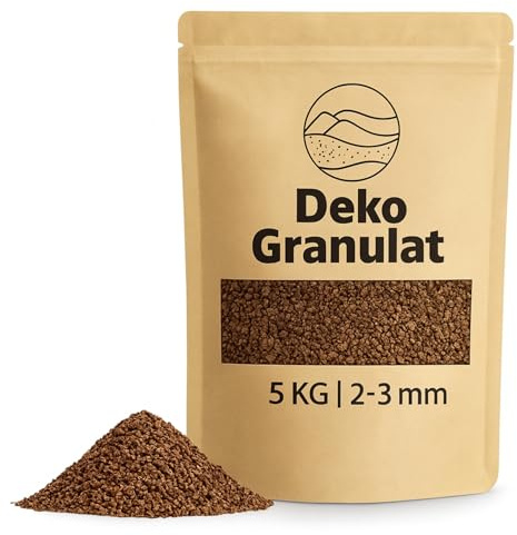 Decorative Granules Brown as Coloured Scatter Decoration – 5 kg Small Decorative Stones Diameter 2-3 mm for Glasses, Vases