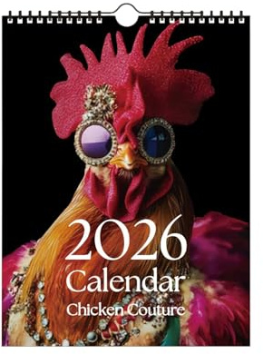 Hühner-Coutures-Kalender 2026, 28 X 21 Cm, Lustiger Hühner-Wandkalender, Monatsplaner Mit Hochauflösenden Kükenbildern, 12-Monats-Familienkalender Im Natürlichen Hühnerstil Für Schlafzimmer Und Schule
