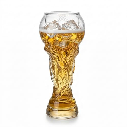 UAVAUI 2026 World Cup Beer Glass, Trophy Beer Cup, Football Game Crystal World Cup for Football Match Party and Daily Beer Enjoyment, Best Gift for Soccer Fans, Men, Husbands, Children
