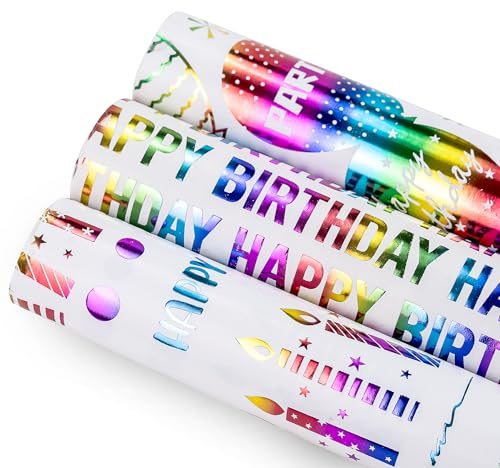 Wrapping Paper 300cm x 43cm, Birthday Gift Wrapping Paper Roll | Premium Wrapping paper roll for Christmas and birthdays, perfect for gift wrap, gift wrapping paper, and elegant presents.