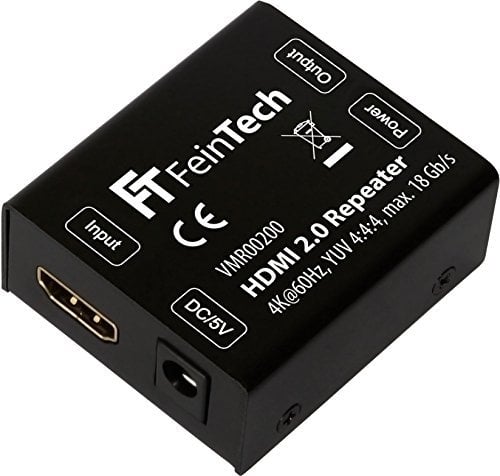 FeinTech VMR00200 HDMI 2.0 repeater Repetidor Amplificador de señal 4K 60Hz HDR 50 m de alcance HDCP 2.2 negro