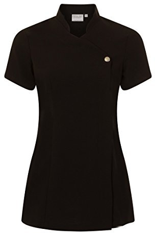 Proluxe Press Stud Salon Tunique - Beauté Coiffure Massage Thérapeute Spa Santé Travail Ongles Uniforme - Noire - 22