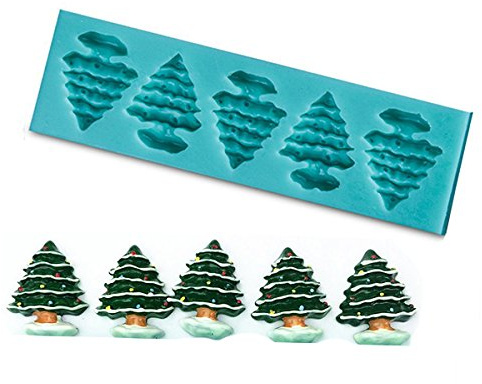 Beiersi Weihnachten Baum Silikon Form für Fondant Marzipan Tortendeko Ausstecher Seife Dekoration Werkzeug (Stil 10)