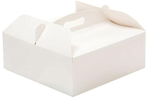 DECORA, 0340200 Tortenbox mit Griff, Ideal zum Aufbewahren und Transportieren von Gebäck, Aus Karton gefertigt, Einzeln verpackt, 23 x 23 x 10 cm.