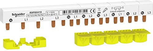 Schneider Electric - Resi9 - peigne monobloc - 3P+N - 63A - 10 modules - cache dents 5M - R9PXH410
