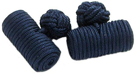 Seidenrollen Barrels Manschettenknöpfe dunkelblau Marine blau Uni ca. 9/19 mm 1 Paar