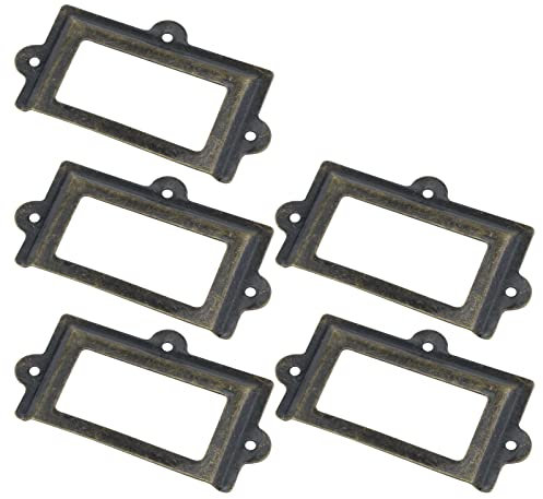 Antrader Etikettenhalter mit Befestigungsschrauben, 107 x 61 mm, 5 Stück