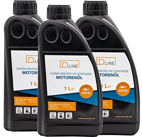 D.LINE Motorenöl, HIGHTEC-HC-SYNTHESE | 5W-30 (3x 1 Liter)