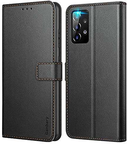 Ganbary Funda Compatible con Samsung A52 4G / A52 5G / A52S 5G, Funda Movil Carcasa PU Cuero con Ranura para Tarjeta, Cierre Función de Soporte para Samsung Galaxy A52 4G / A52 5G / A52S 5G, Negro