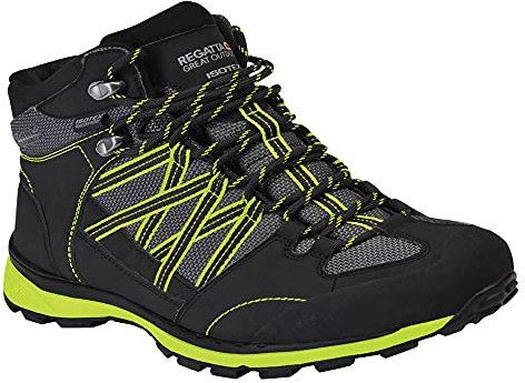 Regatta Herren Samaris II Mid Top Schuhe Wanderschuhe Schwarz/Limette 46