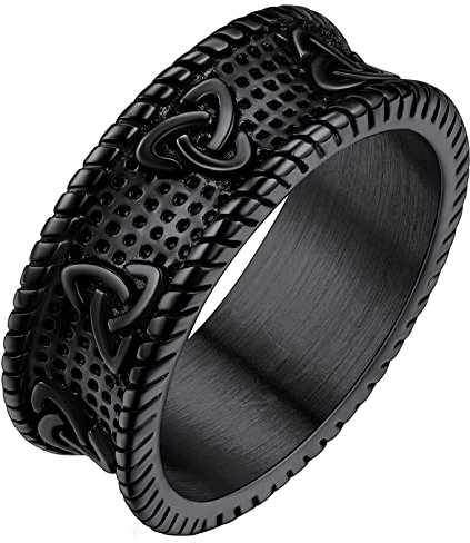 FaithHeart schwarz Ring für Damen Mädchen Siegelring Fingerring Verlorbungsring Ehering für Weihnachten Valentinstag