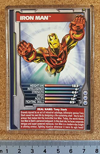 Marvel Comic Heroes and Villains Top Trumps Card Fridge Magnet - IRON MAN