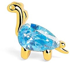 SINGULARU - Einzelner Ohrring Dino Brontosaurus Sky. Sterlingsilber mit 18 kt Goldbeschichtung. Schmuck für Damen.