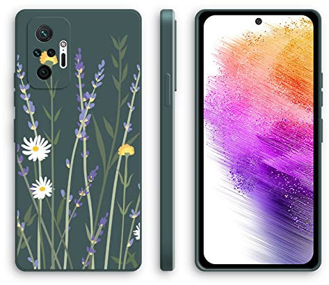 XINYEXIN Coque pour Xiaomi Redmi Note 10 Pro 4G, Coque Silicone Souple avec Motif Mignon, Étui Antichoc à Bord Droit - Lavender, Green