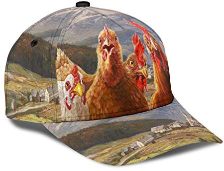 494 Baseball Cap Huhn-Weinlese-Landschaft Baseball Mütze Original Trucker Baseballcap Freizeit Capatmungsaktive Mütze Für Auf Reisen, Herren, Damen