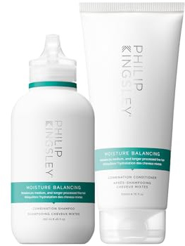 Philip Kingsley | Moisture Balancing Shampoo and Conditioner Set |Moisturising and Hydrating Duo for Dry, Damaged Hair | Nourishes, Smooths and Adds Shine to Hair | 250ml and 200ml
